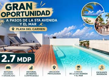 Departamento de 1 habitación, Solidaridad · Departamento en Venta en Playa del Carmen | a Pasos del Mar y La 5ta Av | Amueblado