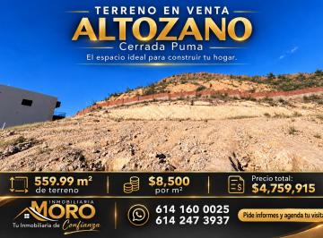 Terreno / Lote , Chihuahua · Terreno en Altozano con Vista Impresionante 559.79 m²