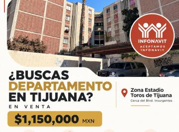Departamento de 2 habitaciones, Tijuana · Depto 4to Nivel Estadio Toros, Infonavit.