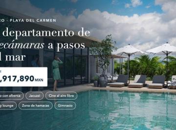 Departamento de 2 habitaciones, Solidaridad · Departamento 2 Recamaras/ Preventa/ a Pasos del Mar/ Playa del Carmen/roof con Alberca.