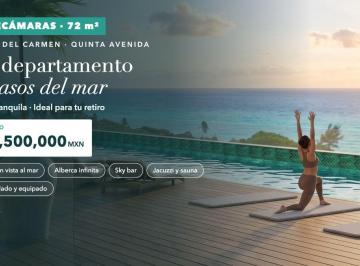 Departamento de 2 habitaciones, Solidaridad · Departamento 2 Recámaras en Venta en Playa del Carmen | a Pasos del Mar | Quinta Av
