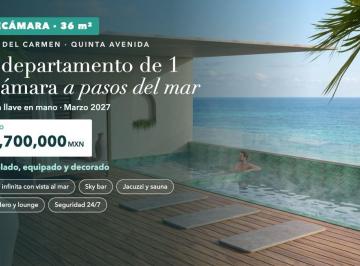 Departamento de 1 habitación, Solidaridad · Departamento 1 Recámara en Venta en Playa del Carmen | a Pasos del Mar | Quinta Av