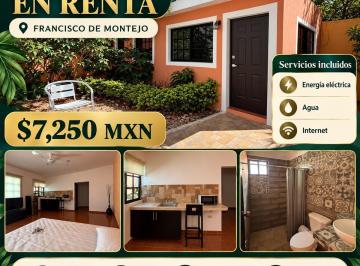 Departamento · 40m² · 1 Recámara · 1 Estacionamiento · Departamento Renta Amueblado y Equipado, Francisco de Montejo, Mérida