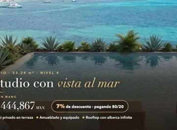 Departamento de 1 habitación, Solidaridad · Estudio en Venta en Playa del Carmen | Vista Al Mar | Jacuzzi Privado y Rooftop