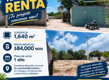Terreno comercial , Benito Juárez · Terreno de 1,640. m² en Renta Cerca de Av Luis Donaldo Colosio