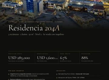 Departamento de 3 habitaciones, Tijuana · Inversión: Depto 3 Rec Rentado Usd 1,600/mes en Alameda Otay