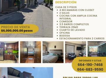 Casa de 4 habitaciones, Tijuana · Se Vende Casa de 3 Pisos Fracc. Jardines de Agua Caliente