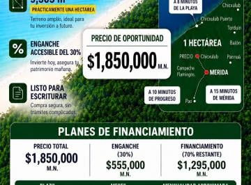 De contado y a meses sin intereses · Hectáreas a 5 Min de La Playa | Escritura Pública