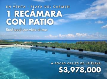 Departamento de 1 habitación, Solidaridad · Departamento 1 Recámara en Venta, con Patio a Pasos de La Playa en Playa del Carmen | Roof Pool