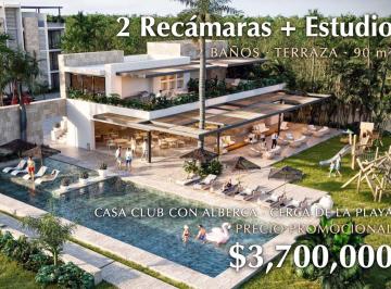 Departamento de 2 habitaciones, Solidaridad · Departamento 2 Recámaras + Estudio en Venta en Playa del Carmen | Cerca de La Playa | Casa Club