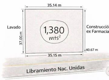Terreno comercial , Victoria · Lote 1,380 m² Libramiento Naciones Unidas