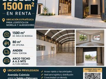 Bodega comercial de 4 habitaciones, Morelia · Bodega en Renta Salida a Patzcuaro Av Cointzio