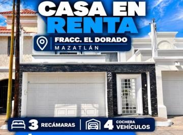 Casa de 3 habitaciones, Mazatlán · Casa Amueblada en Renta en El Dorado, Mazatlán | Alberca Privada, 3 Recámaras y Cerca de Playa.