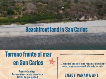 Terreno / Lote , San Carlos · Terreno con Frente de Playa / Panamá Land For Sale Beachfront