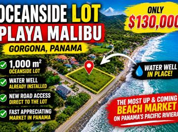 Terreno / Lote , Chame · Lote Cerca del Mar en Venta – Playa Malibú, Nueva Gorgona