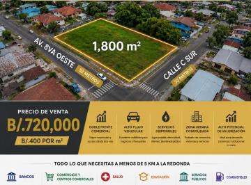 Terreno / Lote , David · Terreno Comercial en Esquina, Calle 8va Oeste, David, Chiriquí