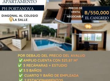 Apartamento · 325m² · 3 Recámaras · 2 Estacionamientos · El Cangrejo PH Portanova Amplio Apartamento de 325 m²