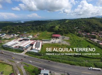 Terreno / Lote , Colón · Se Alquila Terrenos Frente a La Vía Transístmica en Cativa Colon.