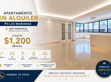 Apartamento · 170m² · 4 Recámaras · 1 Estacionamientos · Apartamento en Alquiler San Francisco | Las Marianas | Solo Aires Ct