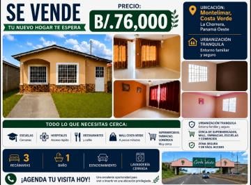 Casa de 3 habitaciones, La Chorrera · Casa en Venta en Montelimar, La Chorrera – Cerca de Costa Verde | B/76,000