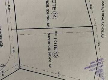Terreno / Lote Venta  · Terreno en Venta en Esquina – Fraccionamiento La Concepción Buenavista