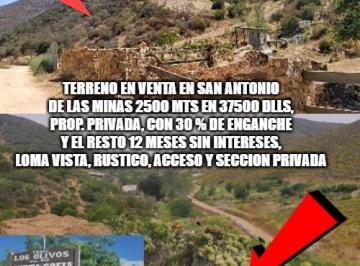 Terreno / Lote , Ensenada · Vendo Terreno en San Antonio de Las Minas Ruta Vino 2500 m Opcion 1 Hectarea