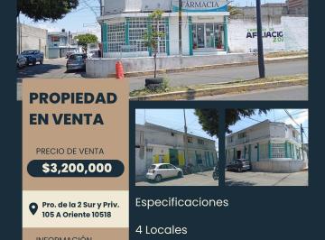 Inmueble productivo urbano , Puebla · Se Vende Propiedad en Esquina