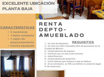 Departamento de 3 habitaciones, Miguel Hidalgo · Renta Excelente Depto Amueblado