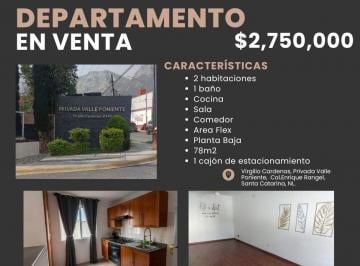 Departamento de 2 habitaciones, Santa Catarina · Venta de Departamento en Colonia Privada Valle Poniente