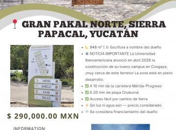 Terreno / Lote , Mérida · Gran Pakal Norte, Sierra Papacal, Yucatán - 948 m²