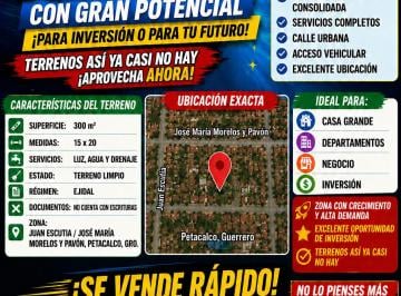 Terreno / Lote , La Unión de Isidoro Montes de Oca · Terreno Amplio de 15x20 m — 300 m²