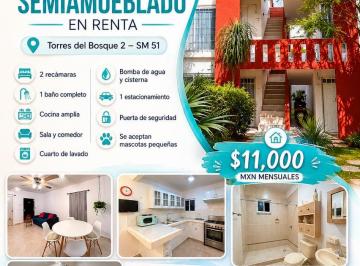 Departamento de 2 habitaciones, Cancún · Renta Depa - Semi Amueblado