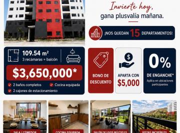 Departamento de 3 habitaciones, Tlalnepantla de Baz · ¡Estrena Tu Departamento en Torres Bulevares! Vive con Comodidad