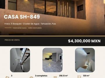 Casa de 3 habitaciones, Tehuacán · Casa en Fraccionamiento 5 Bosques, Clúster Bosque de Agua Sh - 849