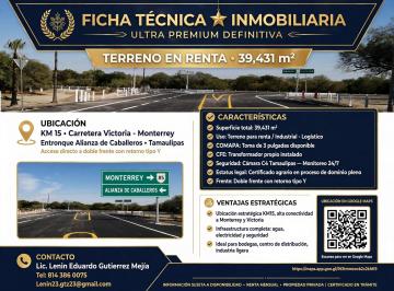Terreno industrial , Victoria · Terreno Industrial en Renta
