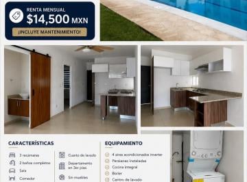 Departamento de 3 habitaciones, Cancún · Rento Departamento en Cancun Av135, 3 Recamaras Incluye Internet y Mantenimiento