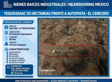 Terreno industrial , Tequixquiac · Terreno Industrial 50 Has - Frente Autopista - Tequisquiac, Edomex* *nearshoring