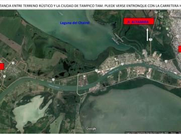 Ubicacción del terreno con respecto a Tampico · Terreno Campestre