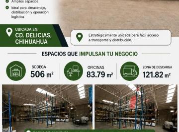 Bodega comercial , Delicias · Bodega Grande y Oficinas Multifuncionales Que Impulsan Tú Negocio