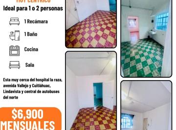 Departamento de 1 habitación, Gustavo A. Madero · Rento Departamento Muy Centrico!