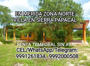 Casa de 1 habitación, Mérida · En Sierra Papacal Alquila Desde un Mes Sin Aval, Casa Cerca de Progreso y Chubur