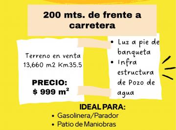 Es un terreno de 13,660 mts.
Lo atractivo de este terreno es:
• Electricidad a p · Excelente Inversion Carretera Libre Monterrey Saltillo Km 35.5