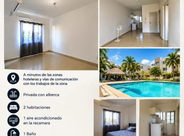 Departamento de 2 habitaciones, Solidaridad · Real Ibiza Depto Semiamueblado