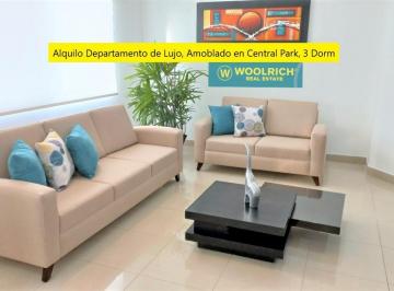 Departamento de 3 habitaciones, Guayaquil · Alquilo Departamento de Lujo, Amoblado en Central Park, 3 Dorm