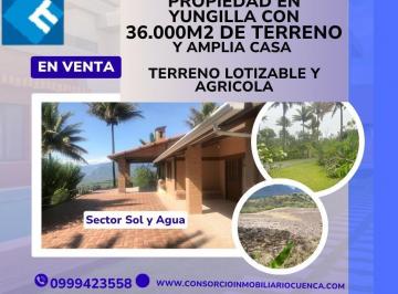 Hacienda-Quinta · 260m² · 4 Habitaciones · 10 Estacionamientos · Quinta en Venta Yunguilla con 36.000 m² de Terreno Lotizable y Agrícola - Azuay