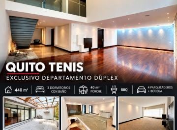 Departamento de 3 habitaciones, Quito · Quito Tenis - Vendo Excelente Departamento Duplex de 440 m².