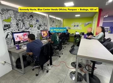 Oficina comercial de 2 habitaciones, Guayaquil · Kennedy Norte, Blue Center Vendo Oficina, Parqueo + Bodega, 105 m²