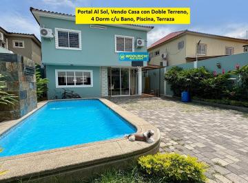 Casa de 4 habitaciones, Guayaquil · Portal Al Sol, Vendo Casa con Doble Terreno, 4 Dorm c/u Bano, Piscina, Terraza
