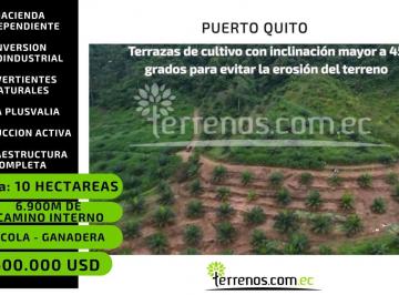 Terreno / Lote · 2000m² · 6 Habitaciones · 2 Estacionamientos · Terreno en Venta de 10 Ha en Puerto Quito
