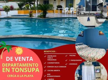 Departamento de 3 habitaciones, Atacames · En Venta Departamento Amoblado - Tonsupa - Sector Club del Pacífico